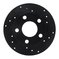 633-74011R Drilled/Slotted Brake Rotor [Black], 1992-2005 Audi/Volkswagen, Position: Rear Right