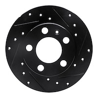 633-74019L Drilled/Slotted Brake Rotor [Black], 1998-2020 Multiple Makes/Models, Position: Rear Left