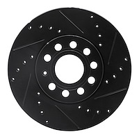 633-74028R Drilled/Slotted Brake Rotor [Black], Fits Select Audi/Volkswagen, Position: Front Right