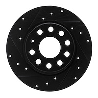 633-74031L Drilled/Slotted Brake Rotor [Black], Fits Select Multiple Makes/Models, Position: Rear Left