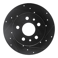 633-74036R Drilled/Slotted Brake Rotor [Black], 1972-1978 Audi/Volkswagen, Position: Front Right