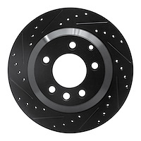 633-74048L Drilled/Slotted Brake Rotor [Black], 2003-2018 Multiple Makes/Models, Position: Rear Left