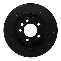 633-74057D Drilled/Slotted Brake Rotor [Black], 2011-2018 Multiple Makes/Models, Position: Left Front