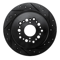 633-75006R Drilled/Slotted Brake Rotor [Black], 1992-2000 Lexus/Toyota/Scion, Position: Rear Right