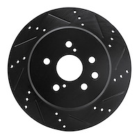 633-75036R Drilled/Slotted Brake Rotor [Black], 2013-2020 Lexus/Toyota/Scion, Position: Rear Right