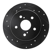 633-75041L Drilled/Slotted Brake Rotor [Black], Fits Select Lexus/Toyota/Scion, Position: Rear Left