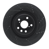 633-75057D Drilled/Slotted Brake Rotor [Black], Fits Select Lexus/Toyota/Scion, Position: Right Front