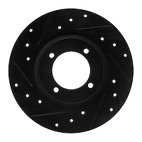 633-76001L Drilled/Slotted Brake Rotor [Black], 1975-1979 Lexus/Toyota/Scion, Position: Front Left