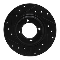 633-76004L Drilled/Slotted Brake Rotor [Black], 1981-1984 Lexus/Toyota/Scion, Position: Front Left