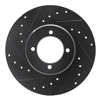 633-76009L Drilled/Slotted Brake Rotor [Black], 1972-1982 Lexus/Toyota/Scion, Position: Front Left