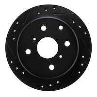 633-76019L Drilled/Slotted Brake Rotor [Black], 1983-1984 Lexus/Toyota/Scion, Position: Rear Left