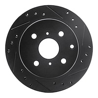 633-76025R Drilled/Slotted Brake Rotor [Black], 1984-1988 Lexus/Toyota/Scion, Position: Rear Right