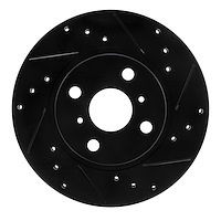 633-76032R Drilled/Slotted Brake Rotor [Black], 1987-1992 Multiple Makes/Models, Position: Front Right