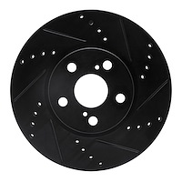 633-76081R Drilled/Slotted Brake Rotor [Black], 2008-2019 Multiple Makes/Models, Position: Front Right