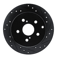 633-76089R Drilled/Slotted Brake Rotor [Black], 2012-2020 Lexus/Toyota/Scion, Position: Rear Right