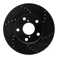 633-76125R Drilled/Slotted Brake Rotor [Black], 2001-2005 Lexus/Toyota/Scion, Position: Front Right