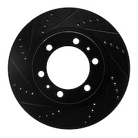 633-76128L Drilled/Slotted Brake Rotor [Black], Fits Select Lexus/Toyota/Scion, Position: Front Left