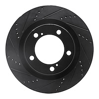 633-76136L Drilled/Slotted Brake Rotor [Black], Fits Select Lexus/Toyota/Scion, Position: Front Left