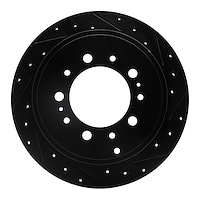 633-76137R Drilled/Slotted Brake Rotor [Black], Fits Select Lexus/Toyota/Scion, Position: Rear Right