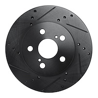 633-76151L Drilled/Slotted Brake Rotor [Black], Fits Select Lexus/Toyota/Scion, Position: Front Left