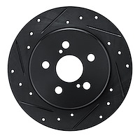 633-76156L Drilled/Slotted Brake Rotor [Black], Fits Select Lexus/Toyota/Scion, Position: Rear Left