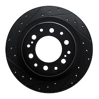 633-76163L Drilled/Slotted Brake Rotor [Black], Fits Select Lexus/Toyota/Scion, Position: Rear Left