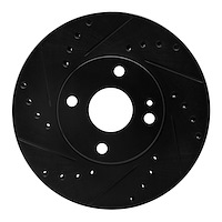 633-80030L Drilled/Slotted Brake Rotor [Black], 1994-2002 Ford/Lincoln/Mercury/Mazda, Position: Front Left