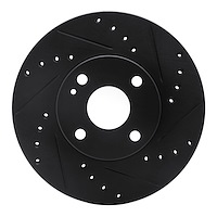 633-80030R Drilled/Slotted Brake Rotor [Black], 1994-2002 Ford/Lincoln/Mercury/Mazda, Position: Front Right