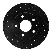 633-80051L Drilled/Slotted Brake Rotor [Black], 2014-2021 Ford/Lincoln/Mercury/Mazda, Position: Rear Left