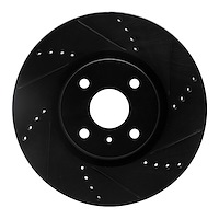 633-80073R Drilled/Slotted Brake Rotor [Black], Fits Select Multiple Makes/Models, Position: Front Right