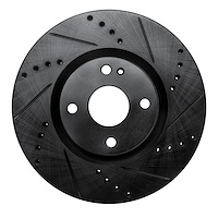 633-80074R Drilled/Slotted Brake Rotor [Black], Fits Select Multiple Makes/Models, Position: Front Right