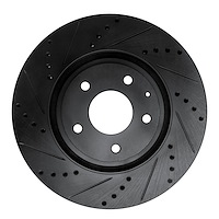 633-80078L Drilled/Slotted Brake Rotor [Black], Fits Select Ford/Lincoln/Mercury/Mazda, Position: Front Left