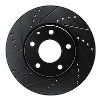 633-80082L Drilled/Slotted Brake Rotor [Black], Fits Select Ford/Lincoln/Mercury/Mazda, Position: Front Left