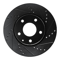 633-80082R Drilled/Slotted Brake Rotor [Black], Fits Select Ford/Lincoln/Mercury/Mazda, Position: Front Right