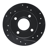 633-92004R Drilled/Slotted Brake Rotor [Black], 1996-2004 Ford/Lincoln/Mercury/Mazda, Position: Front Right