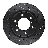 633-92007R Drilled/Slotted Brake Rotor [Black], 2008-2017 Mitsubishi, Position: Front Right