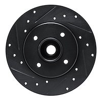 633-92012L Drilled/Slotted Brake Rotor [Black], 2002-2010 Renault, Position: Rear Left