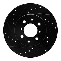 633-92030L Drilled/Slotted Brake Rotor [Black], 2006-2011 Mopar, Position: Front Left