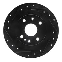 633-92036L Drilled/Slotted Brake Rotor [Black], 2011-2015 GM, Position: Front Left