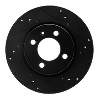 633-92038R Drilled/Slotted Brake Rotor [Black], 2009-2017 Audi/Volkswagen, Position: Front Right