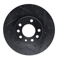 633-92045R Drilled/Slotted Brake Rotor [Black], 2002-2008 GM, Position: Front Right