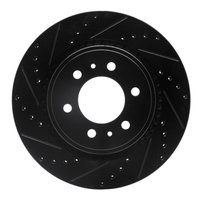 633-92047L Drilled/Slotted Brake Rotor [Black], 2007-2017 Mitsubishi, Position: Front Left