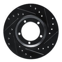 633-92051R Drilled/Slotted Brake Rotor [Black], 2003-2005 Mopar, Position: Front Right