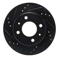 633-92073L Drilled/Slotted Brake Rotor [Black], 1998-2012 Mopar, Position: Front Left