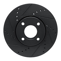 633-92087L Drilled/Slotted Brake Rotor [Black], 2013-2016 Ford/Lincoln/Mercury/Mazda, Position: Front Left