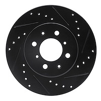 633-92089R Drilled/Slotted Brake Rotor [Black], 1997-2002 Peugeot, Position: Front Right