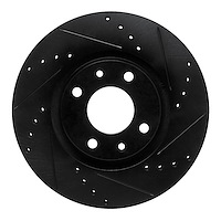 633-92090R Drilled/Slotted Brake Rotor [Black], 2003-2018 Peugeot, Position: Front Right