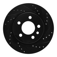 633-92120R Drilled/Slotted Brake Rotor [Black], 2018-2020 Audi/Volkswagen, Position: Rear Right