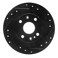 633-92127R Drilled/Slotted Brake Rotor [Black], 2018-2019 Audi/Volkswagen, Position: Rear Right