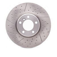 640-31108 Dimpled & Slotted Brake Rotor, 2012-2021 BMW, Position: Front